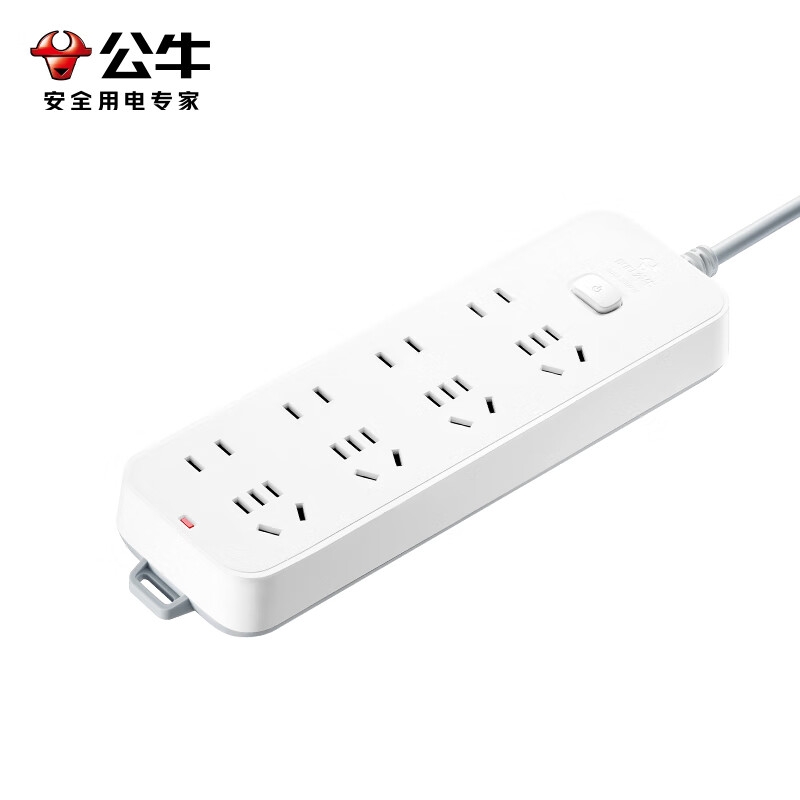 公牛 电源插座和转换器 GN-B3440 公牛（BULL）GN-B3440插座宿舍家用桌面拖线板 3C认证 8位总控开关1.8米