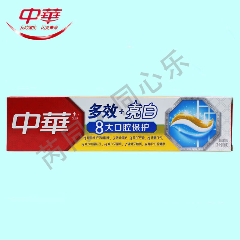 中华 多效+亮白 中华 多效+亮白 三色膏体 护龈防蛀 清新薄荷香型  90g