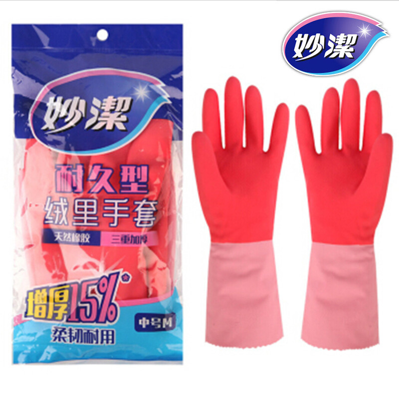 妙洁 其他防护用品 0114  妙洁 0114  妙洁（MIAOJIE） 0114  绒里手套 耐久型 中号 M号 1副/包 2包装