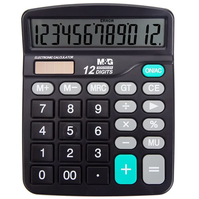 晨光 计算器 ADG98189 晨光(M&G)文具837经典计算器 单个装ADG98189  太阳能双电源桌面计算机 学生/办公通用12位大屏幕计算器