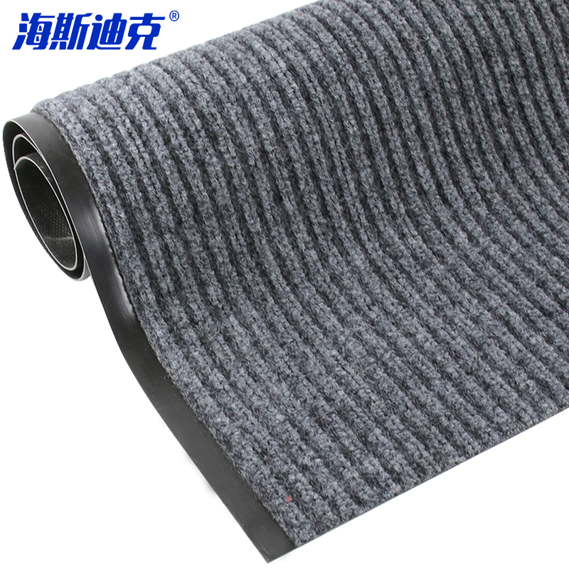 海斯迪克 HK- 67 海斯迪克 HK- 67 地毯 复合双条纹地垫 入门垫防尘防滑蹭土垫 烟灰色 1.6米宽*1米