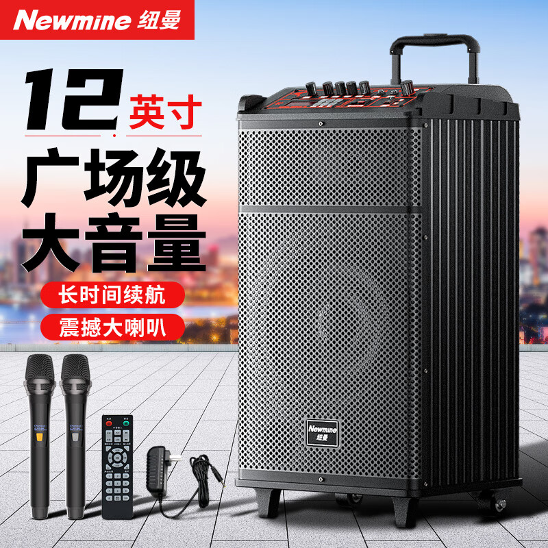 纽曼 N520 纽曼（Newsmy） N520 12英寸音响 便携式音箱 扩音器 双麦 带适配器